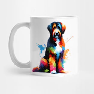 Colorful Abstract Berger Picard in Splash Art Style Mug